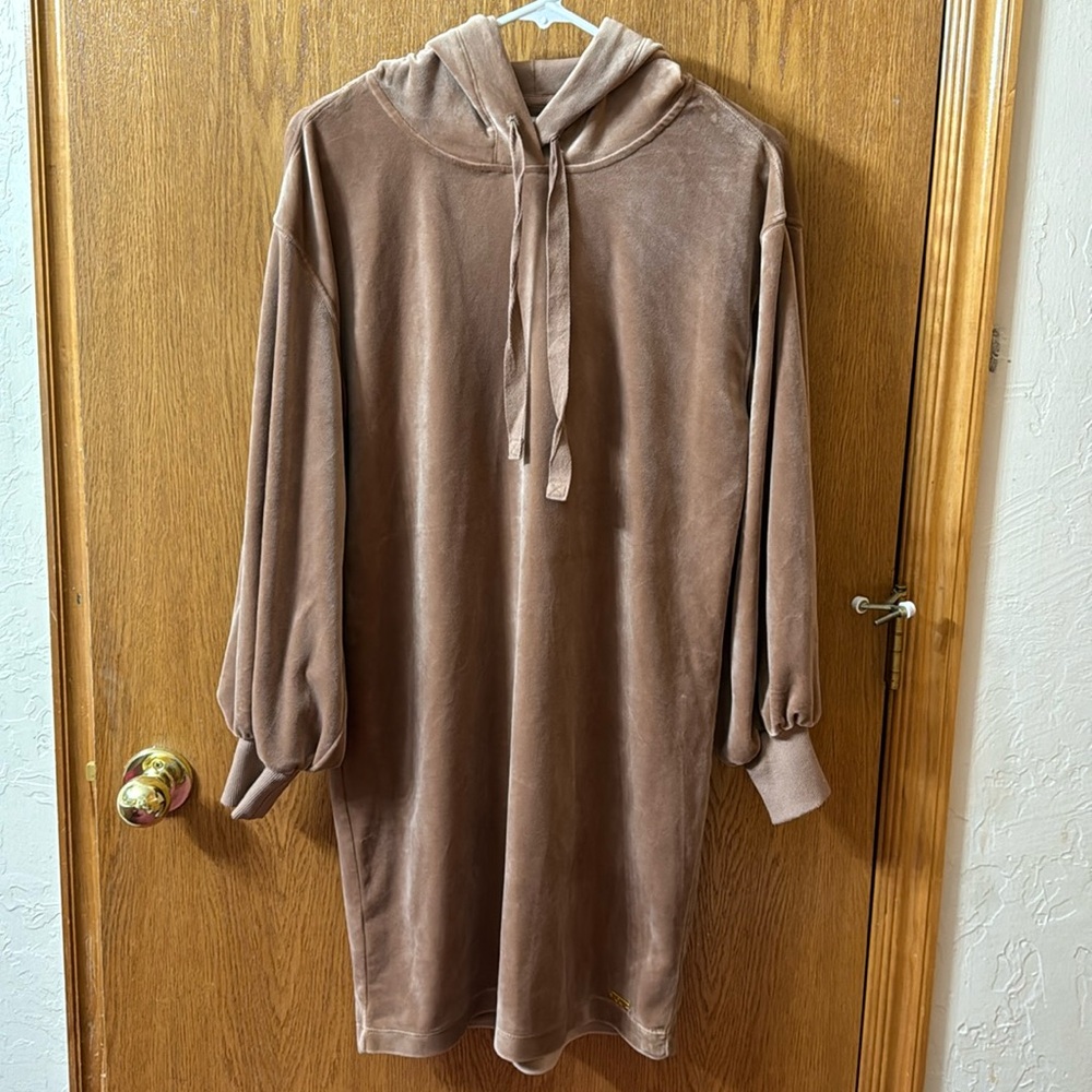 Calvin Klein Velvet Hooded Dress
